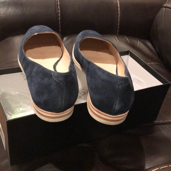 Navy blue suede loafers worn a few times - Picture 1 of 3
